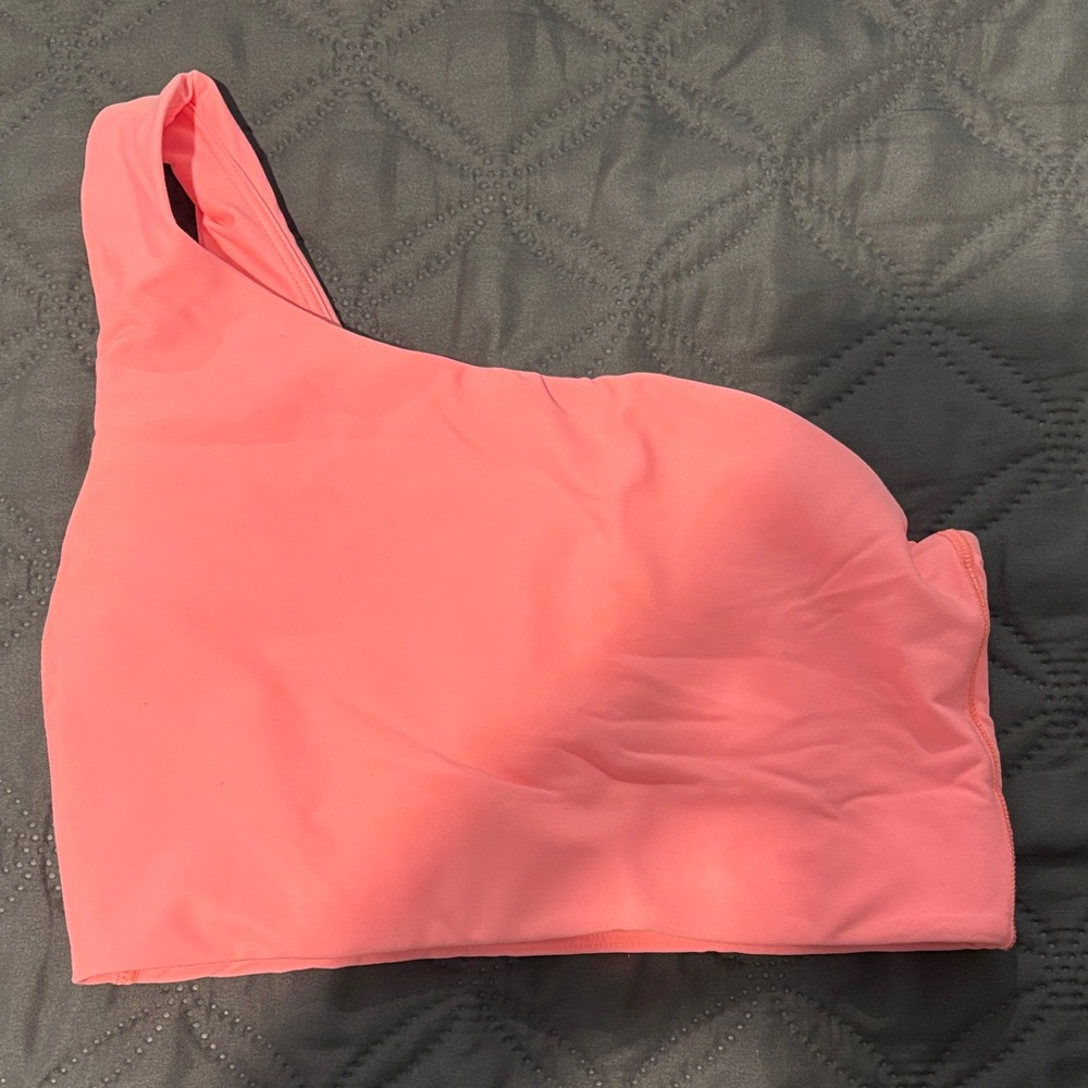 One-Shoulder Pink Sports Bra
